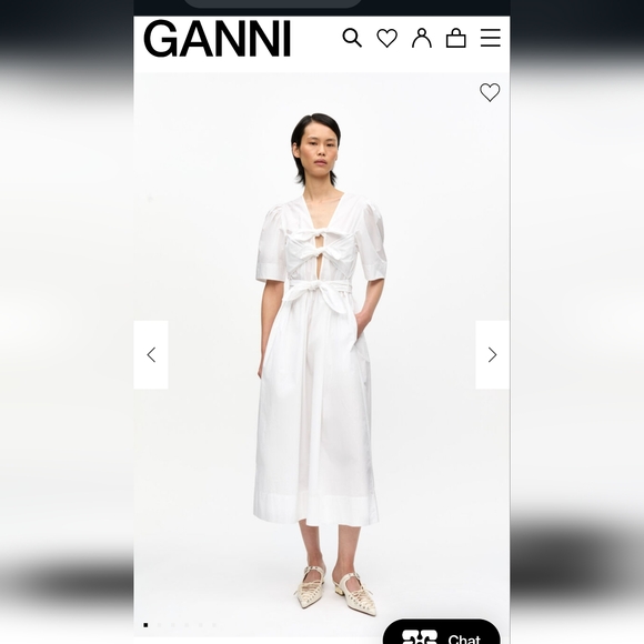 Ganni White Stretch Cotton Dress